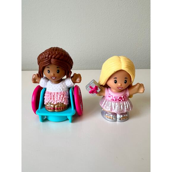 Fisher-Price Barbie Celebrate with Me Toy Figure Birthday Lot of 2 Wheelchair - Picture 1 of 5